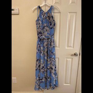 Eliza J Light Blue Halter Floral Maxi Dress - Size 10P